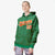 Custom Kelly Green Orange Varsity Full-Zip Letterman Leopard Print Hoodie Jacket