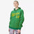 Custom Kelly Green Gold Varsity Full-Zip Letterman Leopard Print Hoodie Jacket