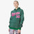 Custom Green Pink Varsity Full-Zip Letterman Leopard Print Hoodie Jacket