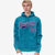 Custom Aqua Purple Varsity Full-Zip Letterman Leopard Print Hoodie Jacket