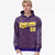 Custom Purple Gold Varsity Full-Zip Letterman Leopard Print Hoodie Jacket