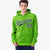 Custom Neon Green Navy Varsity Full-Zip Letterman Leopard Print Hoodie Jacket