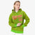 Custom Neon Green Orange Varsity Full-Zip Letterman Leopard Print Hoodie Jacket