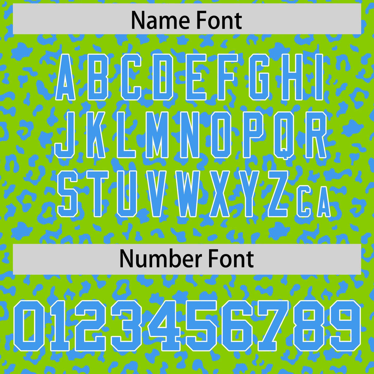 Custom Neon Green Powder Blue Varsity Full-Zip Letterman Leopard Print Hoodie Jacket