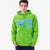 Custom Neon Green Powder Blue Varsity Full-Zip Letterman Leopard Print Hoodie Jacket