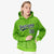 Custom Neon Green Green Varsity Full-Zip Letterman Leopard Print Hoodie Jacket