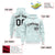 Custom White Aqua Varsity Full-Zip Letterman Leopard Print Hoodie Jacket