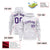 Custom White Purple Varsity Full-Zip Letterman Leopard Print Hoodie Jacket