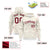 Custom White Khaki Varsity Full-Zip Letterman Leopard Print Hoodie Jacket