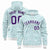 Custom White Aqua Varsity Full-Zip Letterman Leopard Print Hoodie Jacket