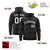 Custom Black Gray Varsity Full-Zip Letterman Leopard Print Hoodie Jacket