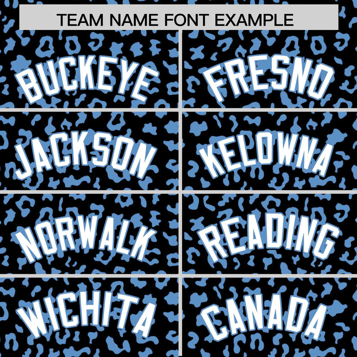 Custom Black Powder Blue Varsity Full-Zip Letterman Leopard Print Hoodie Jacket