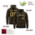 Custom Black Old Gold Varsity Full-Zip Letterman Leopard Print Hoodie Jacket