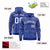 Custom Royal Blue White Varsity Full-Zip Letterman Leopard Print Hoodie Jacket