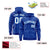 Custom Royal Blue Powder Blue Varsity Full-Zip Letterman Leopard Print Hoodie Jacket