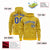 Custom Gold Royal Blue Varsity Full-Zip Letterman Leopard Print Hoodie Jacket