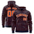 Custom Navy Orange Varsity Full-Zip Letterman Leopard Print Hoodie Jacket