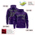 Custom Purple Black Varsity Full-Zip Letterman Leopard Print Hoodie Jacket