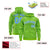 Custom Neon Green Powder Blue Varsity Full-Zip Letterman Leopard Print Hoodie Jacket