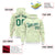 Custom White Neon Green Varsity Full-Zip Letterman Leopard Print Hoodie Jacket