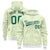 Custom White Neon Green Varsity Full-Zip Letterman Leopard Print Hoodie Jacket