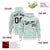 Custom White Green Varsity Full-Zip Letterman Leopard Print Hoodie Jacket