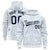 Custom White Navy Varsity Full-Zip Letterman Leopard Print Hoodie Jacket