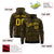 Custom Black Gold Varsity Full-Zip Letterman Leopard Print Hoodie Jacket