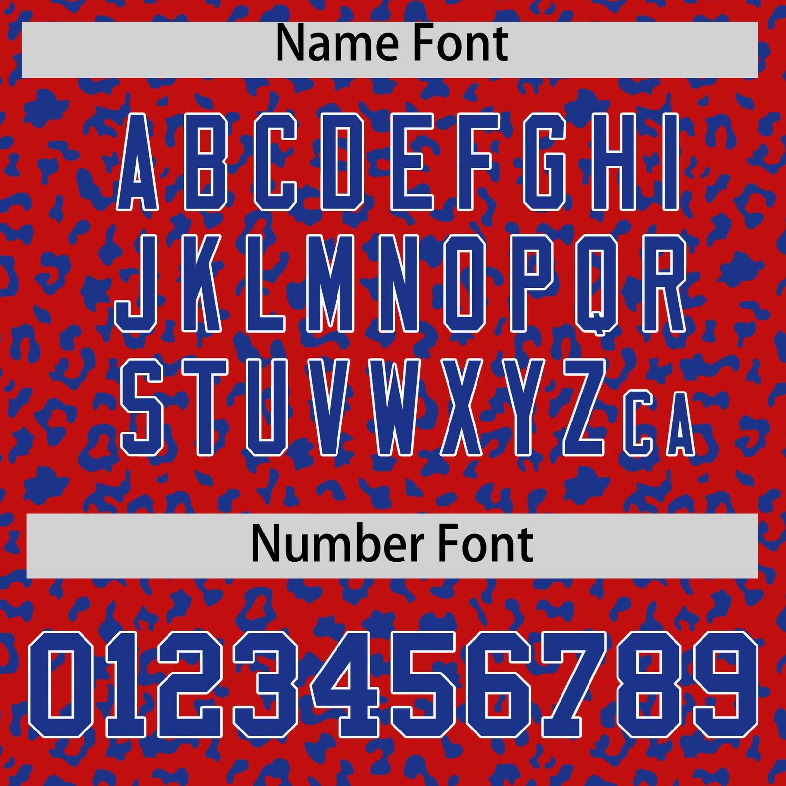 Custom Red Royal Blue Varsity Full-Zip Letterman Leopard Print Hoodie Jacket