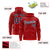 Custom Red Navy Varsity Full-Zip Letterman Leopard Print Hoodie Jacket