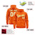 Custom Orange Gold Varsity Full-Zip Letterman Leopard Print Hoodie Jacket