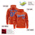 Custom Orange Royal Blue Varsity Full-Zip Letterman Leopard Print Hoodie Jacket