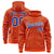 Custom Orange Royal Blue Varsity Full-Zip Letterman Leopard Print Hoodie Jacket