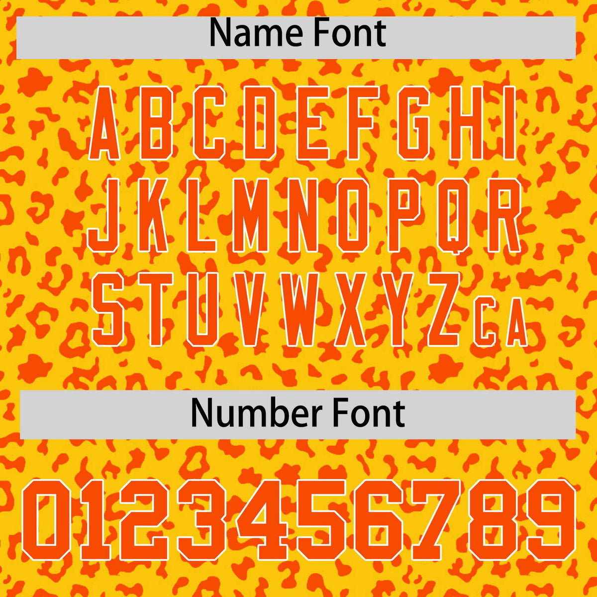 Custom Gold Orange Varsity Full-Zip Letterman Leopard Print Hoodie Jacket