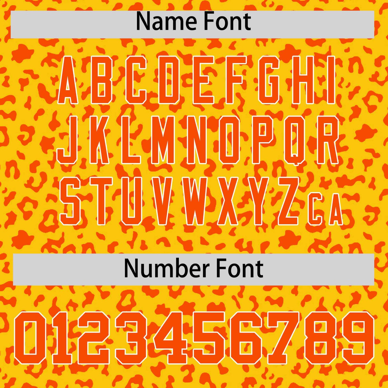 Custom Gold Orange Varsity Full-Zip Letterman Leopard Print Hoodie Jacket