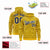 Custom Gold Navy Varsity Full-Zip Letterman Leopard Print Hoodie Jacket