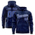 Custom Navy Royal Blue Varsity Full-Zip Letterman Leopard Print Hoodie Jacket