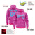 Custom Pink Powder Blue Varsity Full-Zip Letterman Leopard Print Hoodie Jacket