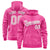 Custom Pink Light Pink Varsity Full-Zip Letterman Leopard Print Hoodie Jacket