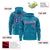 Custom Aqua Purple Varsity Full-Zip Letterman Leopard Print Hoodie Jacket