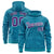 Custom Aqua Purple Varsity Full-Zip Letterman Leopard Print Hoodie Jacket