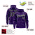 Custom Purple Black Varsity Full-Zip Letterman Leopard Print Hoodie Jacket