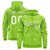 Custom Neon Green White Varsity Full-Zip Letterman Leopard Print Hoodie Jacket