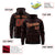 Custom Black Crimson Varsity Full-Zip Letterman Leopard Print Hoodie Jacket