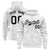 Custom White Gray Varsity Full-Zip Letterman Leopard Print Hoodie Jacket