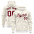 Custom White Khaki Varsity Full-Zip Letterman Leopard Print Hoodie Jacket