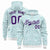 Custom White Aqua Varsity Full-Zip Letterman Leopard Print Hoodie Jacket