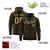 Custom Black Old Gold Varsity Full-Zip Letterman Leopard Print Hoodie Jacket