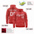 Custom Red White Varsity Full-Zip Letterman Leopard Print Hoodie Jacket