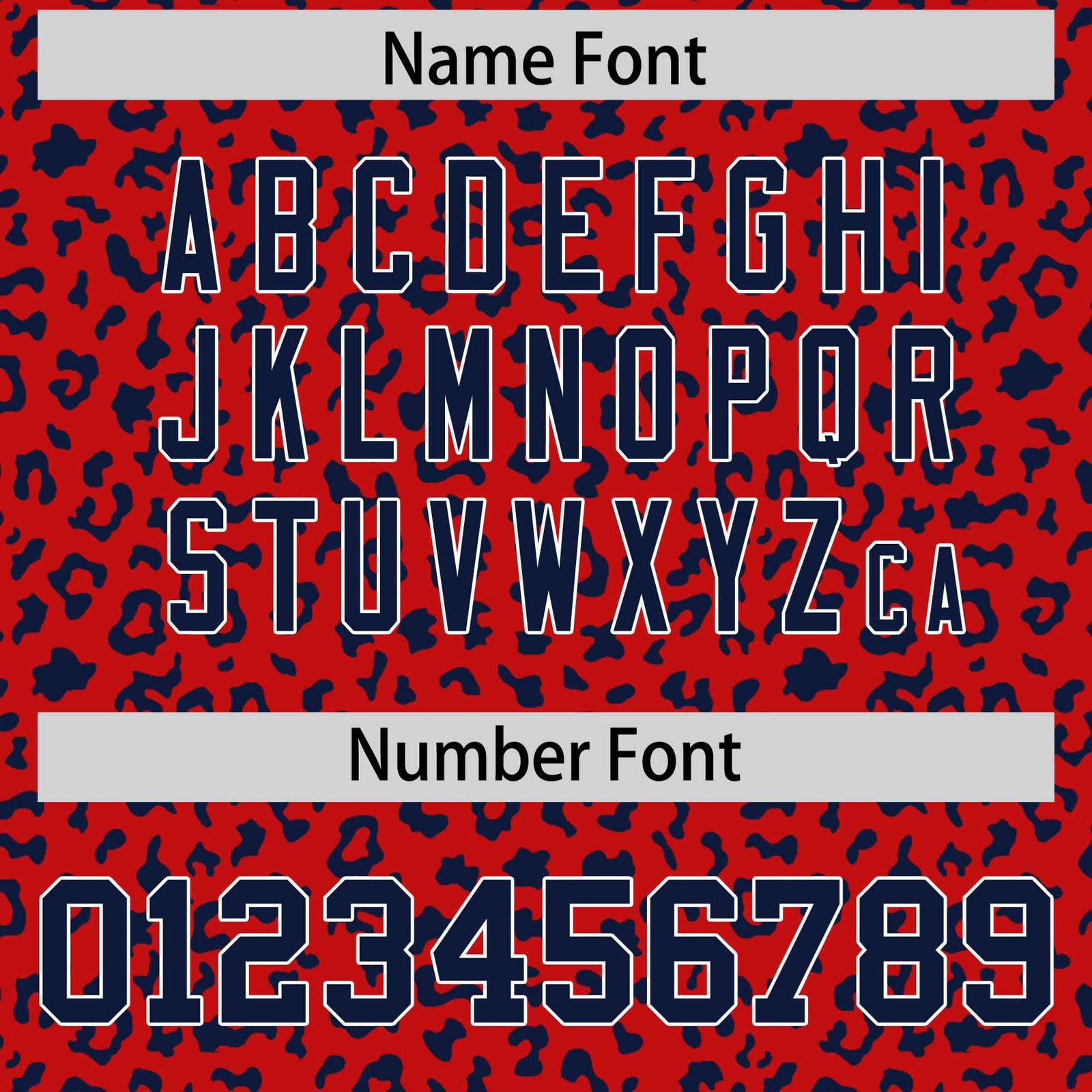 Custom Red Navy Varsity Full-Zip Letterman Leopard Print Hoodie Jacket